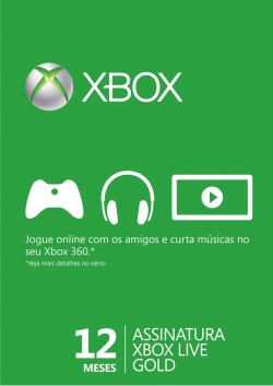 Cartão Xbox Live Gold - Licença Para 12 Meses