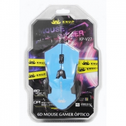 Mouse Gamer c/ Led 6 botões AZUL KP-V27