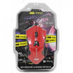 Mouse Gamer c/ Led 6 botões VERMELHO KP-V27