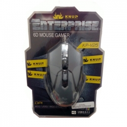 Mouse Gamer  6 botões DPI 2400 CINZA KP-V25