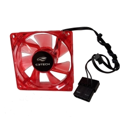 Cooler 80mm c/ Led Vermelho C3TECH F7-L50RD